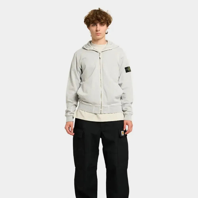 Sweat zippé Stone Island gris clair